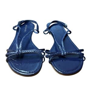 Talbots 8M Cade4  Braided Sandals Indigo Blue summer spring casual office